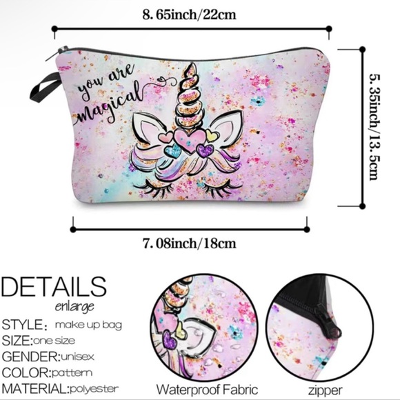 NWOT UNICORN MAKEUP BAG - Picture 5 of 5